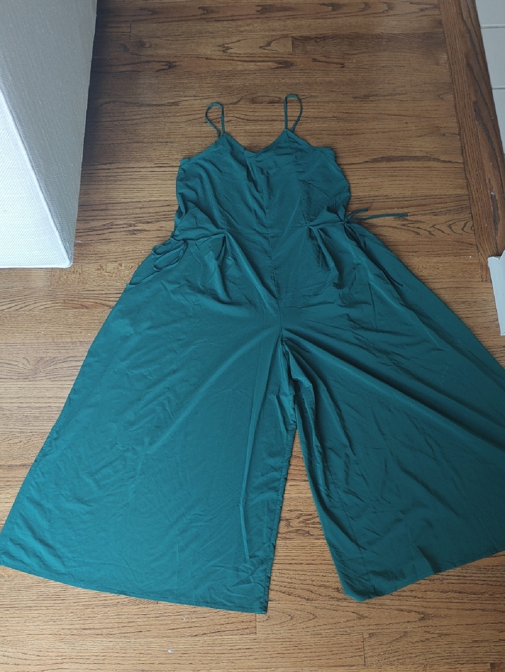Athleta Teal Wide-Leg Spaghetti-Strap Jumpsuit